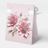 Modern Pink Flowers Favor Box フェイバーボックス (裏面サイド)