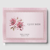 Modern Pink Flowers Guest Book ゲストブック (正面)