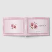 Modern Pink Flowers Guest Book ゲストブック (全面)