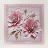 Modern Pink Flowers Jigsaw Puzzle ジグソーパズル (縦)