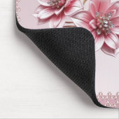 Modern Pink Flowers Mousepad マウスパッド (コーナー)