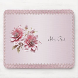 Modern Pink Flowers Mousepad マウスパッド