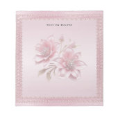 Modern Pink Flowers Notepad ノートパッド (正面)
