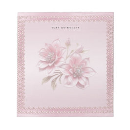 Modern Pink Flowers Notepad ノートパッド