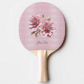 Modern Pink Flowers Ping Pong Paddle 卓球ラケット (裏面)