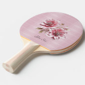 Modern Pink Flowers Ping Pong Paddle 卓球ラケット (正面アングル)
