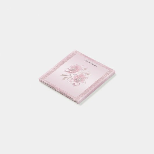 Modern Pink Flowers Post it Notes ポストイット (アングル)