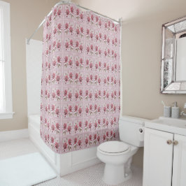 Modern Pink Flowers Shower Curtain シャワーカーテン