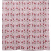 Modern Pink Flowers Shower Curtain シャワーカーテン (正面)
