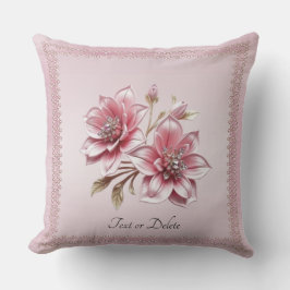 Modern Pink Flowers Throw Pillow クッション