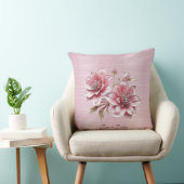 Modern Pink Flowers Throw Pillow クッション (椅子)