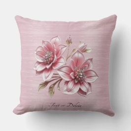 Modern Pink Flowers Throw Pillow クッション