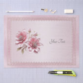 Modern Pink Flowers Tissue Paper 薄葉紙 (クラフト)