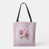 Modern Pink Flowers Tote Bag トートバッグ (裏面)