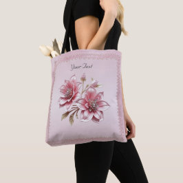 Modern Pink Flowers Tote Bag トートバッグ