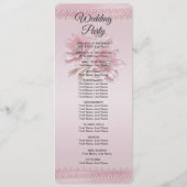 Modern Pink Flowers Wedding Program プログラム (裏面)