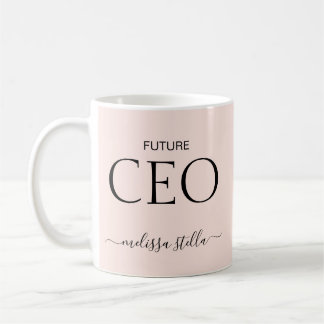 Modern Pink Future CEO Name | Girly Gift コーヒーマグカップ