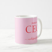 Modern Pink Future CEO Name | Girly Gift コーヒーマグカップ (正面右)