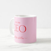 Modern Pink Future CEO Name | Girly Gift コーヒーマグカップ (正面左)