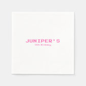 Modern Pink Gamer Girl Birthday Party スタンダードカクテルナプキン (正面)