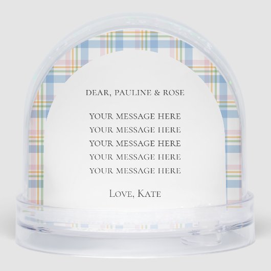 Modern Pink Gingham Christmas Photo  (裏面)