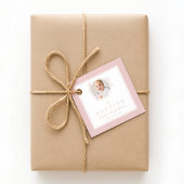 Modern Pink Girl Baptism Photo フェイバータグ