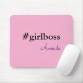 Modern Pink Girl Boss & Name | best Girly Mousepad マウスパッド (マウス)