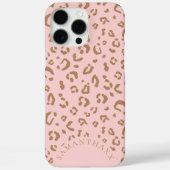 Modern Pink Girly Elegant Leopard Spots Pattern Case-Mate iPhoneケース (裏面)