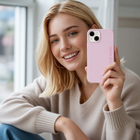 Modern Pink Girly Initial Minimal Monogram Case Case-Mate iPhoneケース