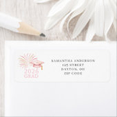 Modern Pink Gold 2026 Graduation Return Address  ラベル (インサイチュ)