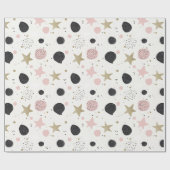 Modern Pink Gold Abstract Christmas Wrapping Paper ラッピングペーパー (フラット)