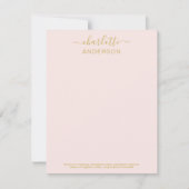 Modern Pink Gold Custom Calligraphy Name Business ノートカード (正面)