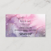 Modern Pink Gold Watercolor Cupcake Care Busines 名刺 (裏面)
