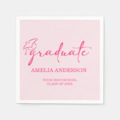 Modern Pink Graduation Class of 2026 スタンダードカクテルナプキン (正面)