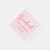 Modern Pink Graduation Class of 2026 スタンダードカクテルナプキン (角)