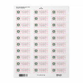 Modern Pink Green Golf Graduation Return Address ラベル (フルシート)
