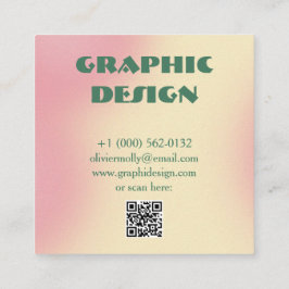 Modern Pink & Green Gradient Business Card スクエア名刺