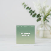 Modern Pink & Green Gradient Business Card スクエア名刺 (スタンド正面)