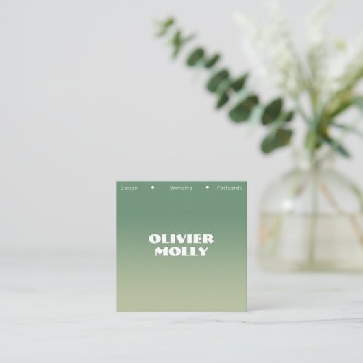Modern Pink & Green Gradient Business Card スクエア名刺 (スタンド正面)