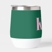 Modern Pink Green Monogram Initials Personalized (右面)
