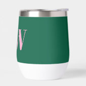 Modern Pink Green Monogram Initials Personalized (左面)