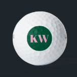Modern Pink Green Monogram Initials Personalized ゴルフボール<br><div class="desc">Elevate your game with these Modern Pink and Green Monogram Initials Personalized Golf Balls. Featuring bold initials in a trendy color palette, these custom golf balls are perfect for adding a stylish, personal touch to your golf gear. Whether for yourself or as a unique gift for golf enthusiasts, these personalized...</div>
