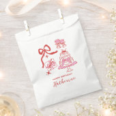 Modern Pink Hand Drawn Scribble Birthday Party フェイバーバッグ (クリップ留めされた状態)