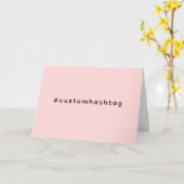 Modern Pink Hashtag Trending Design カード (黄色い花)