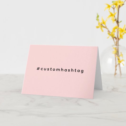Modern Pink Hashtag Trending Design カード (黄色い花)
