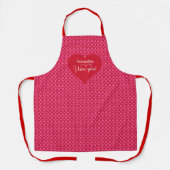 Modern Pink Hearts Apron for Girlfriend I Love You エプロン (正面)