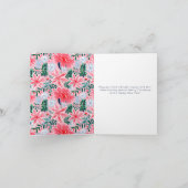 Modern Pink Holiday Floral Photo シーズンカード (内部)
