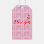 Modern Pink I Love You Valentine's Day   ギフトタグ (正面)