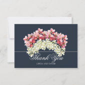 Modern Pink & Ivory Orchid Bridal Shower Thank You サンキューカード (正面)