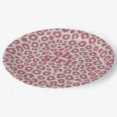 Modern Pink Leopard Oh Girl! Baby Shower ペーパープレート (アングル)
